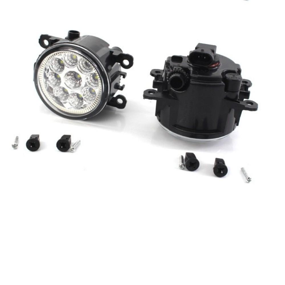 9 LED Daytime Running Light Round Shape Car Fog Light Waterproof Round Front Fog Lamp For Focus