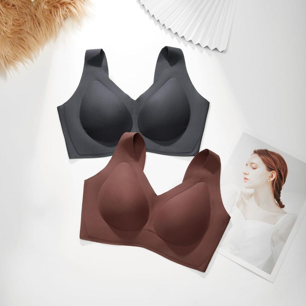 Invisible Bra Women's Invisible Underwear Women's Bras Without Underwire Gathering Bra Lacing Breathable Bra Push Up Bra