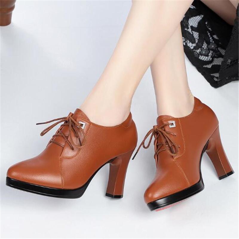 Autumn Deep Mouth Women's Shoes Fashion Office High Heels Comfort Round Toe Women's Work Shoes Winter Fur Platform Pumps