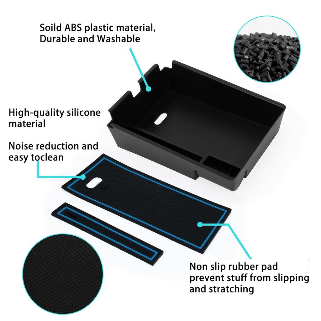 PSLER® Center Console Storage Box, Armrest Auxiliary Storage Box, Small Item Storage, Neat and Convenient, ABS Material, Durable