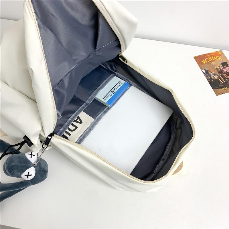 New Chaosen Series Large Capacity Solid Color Backpack for Women Korean Style Versatile School Bag for Men High School College Backpack