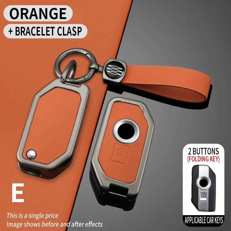 Zinc Alloy + PU Leather Motor Car Remote Key Case Cover Skin Holder For BMW R1200 F750 F850 GS Adv F900 R XR K1600 GT GTL