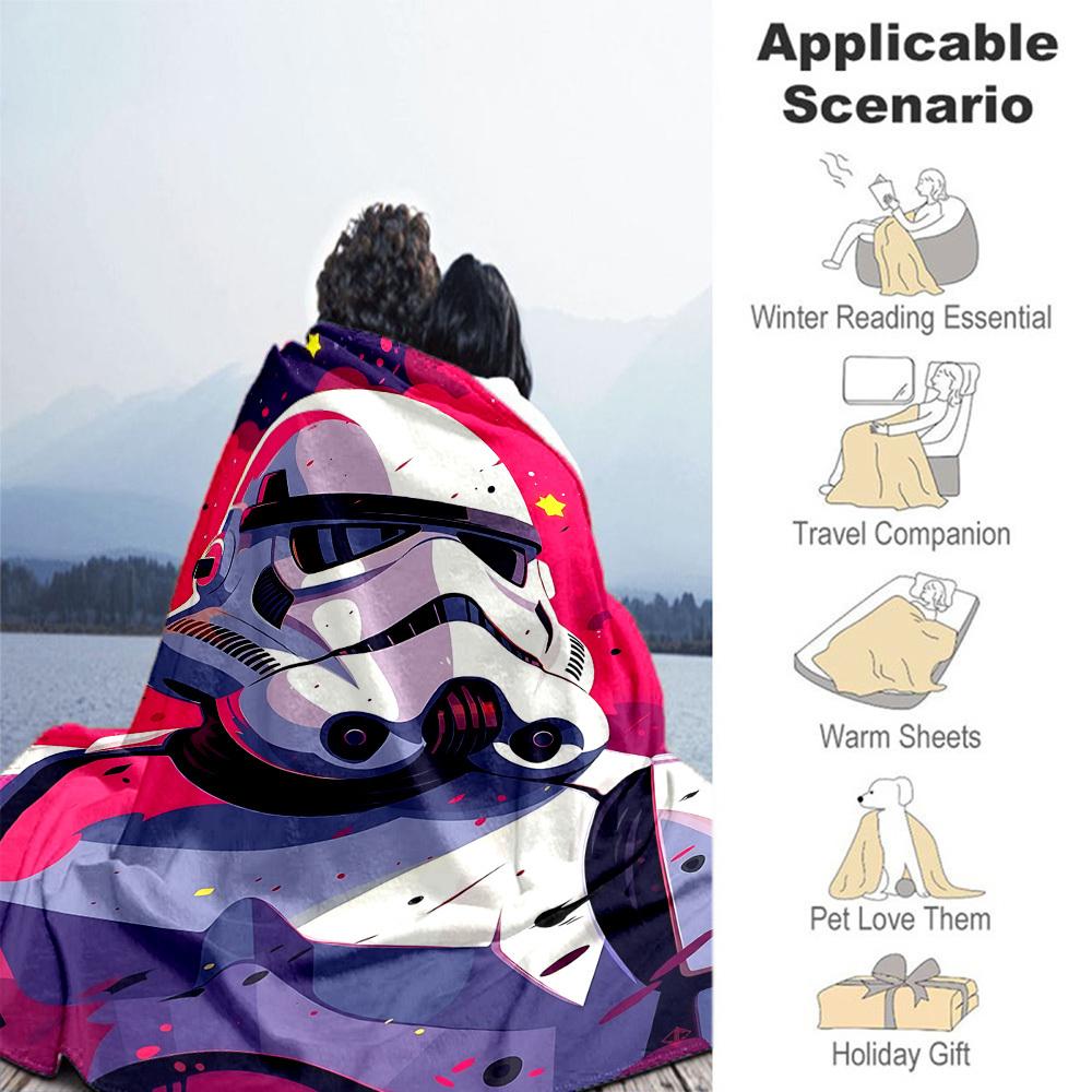 1PC Star Wars Outdoor Blanket Lightweight Flannel, Soft & Warm, All-Season Use for Sofa, Outdoor, Camping, Living Room, Office28