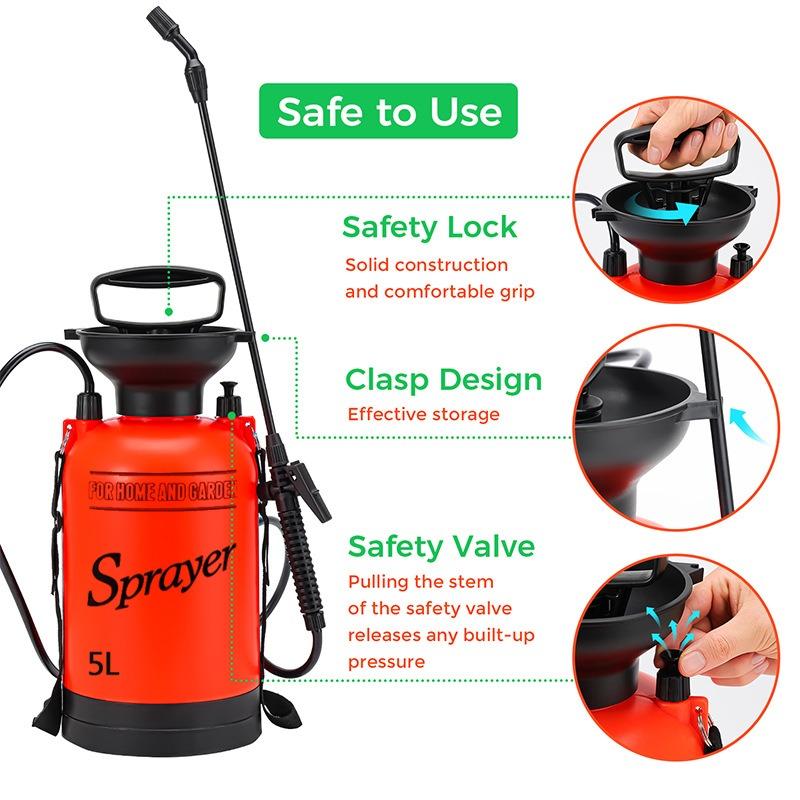 3-8L Cleaning Spray Cans Garden Watering Flowers Car Wash Shoulder Sprayer Air Pressure Spray Cans