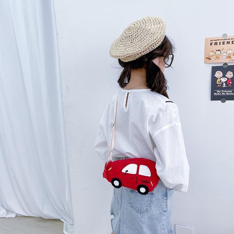 Autumn new cartoon cute flannel 3D car children's bag baby change accessories bag tide autumn and winter