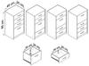 Chest Of Drawers, Cabinet, 45Cm, 4S, White, 4 Drawers, Shelf