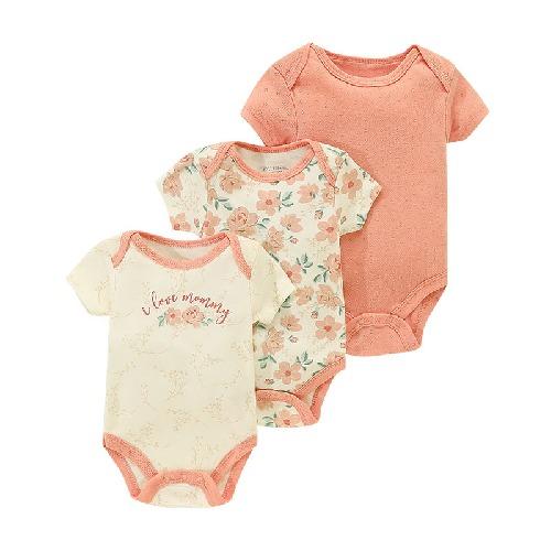 New Three-piece Baby Clothes Fart Clothes Short-sleeved Summer Printed Children's Clothing Baby One-piece Suit