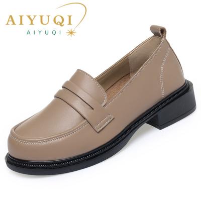 Mode AIYUQI Loafers Dames 2024 Nieuw Echt Leer Lente Schoenen Dames Instappers Eén Voet Grote Maat 41 42 43 Antislip Schoenen Dames