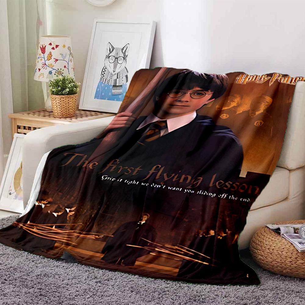 1pc Harry Potter The first flying lesson Flannel Blanket Soft Warm Throw for Home, Office, Travel, All-Season Cozy Bedding GiftL1231 80cmx120cm(31inx47in)