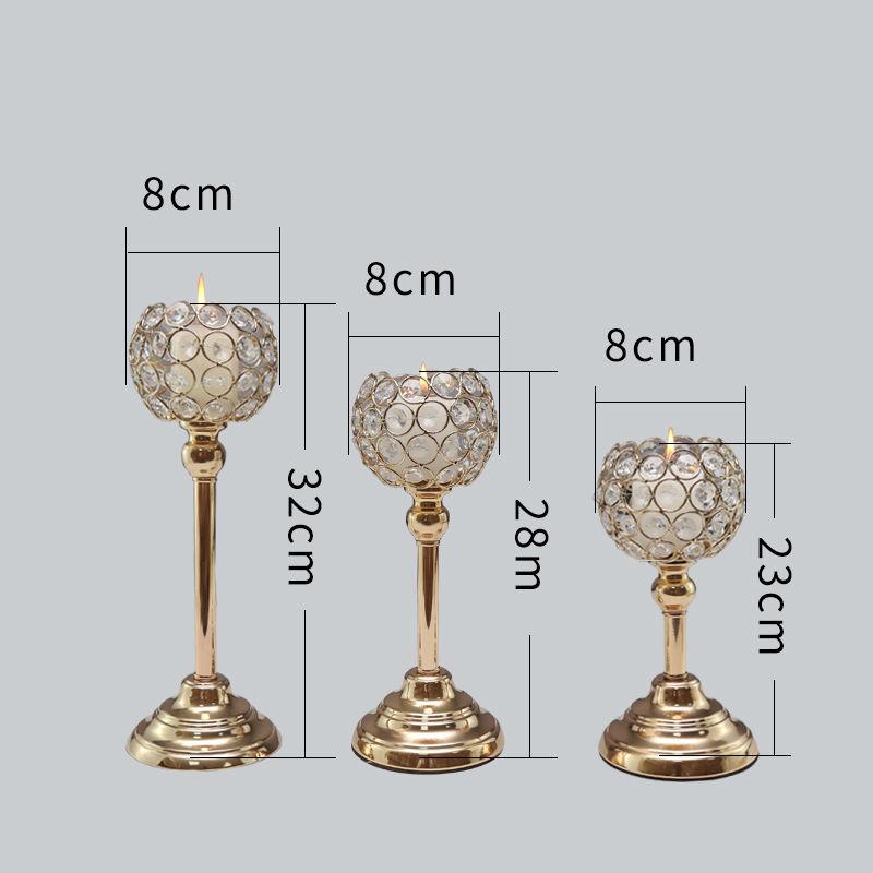 Nordic Candlestick Ornaments, Golden Light Luxury Crystal Home Living Room Table Decoration, Romantic Feather Candlestick New Product