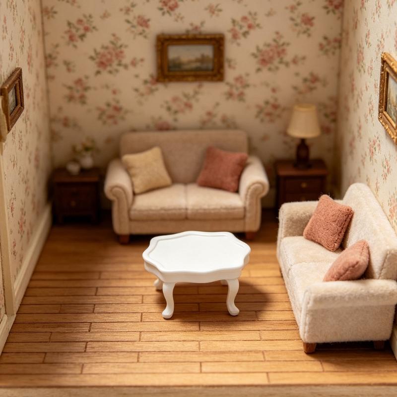 Compact 1/12 Scale Miniature Wooden Coffee Table For Dollhouses Decors Model Enthusiasts And DIY Craft Projects