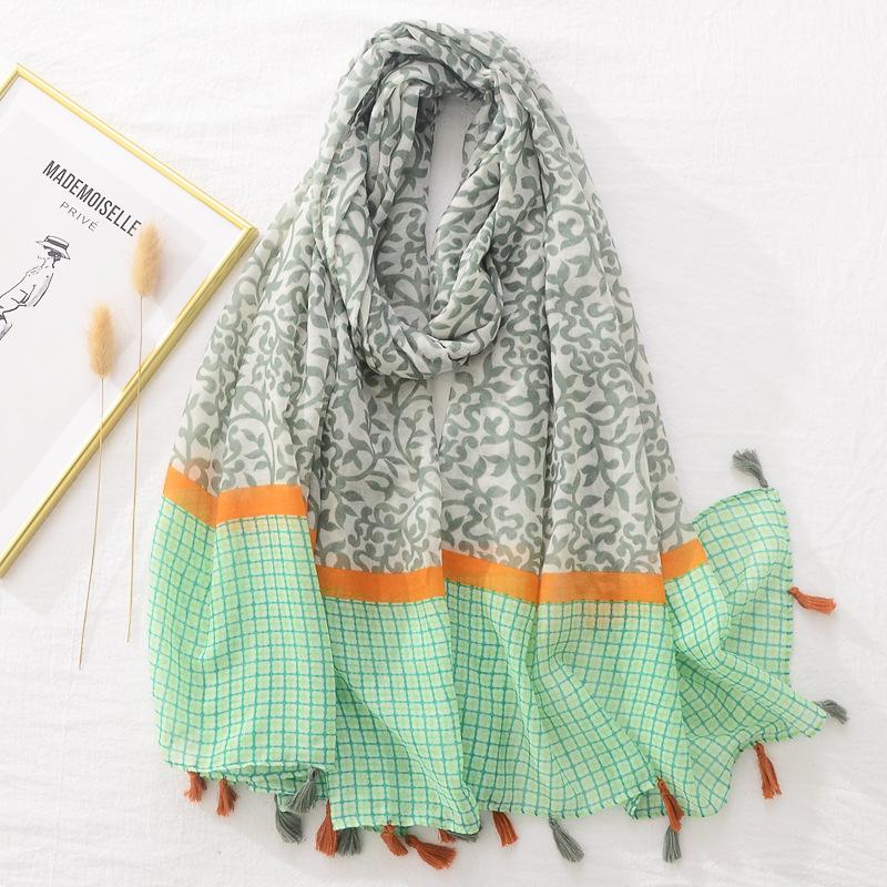 Women Fashion Aztec Lovely Floral Tassel Viscose Shawl Scarf Lady Print Pashmina Stole Wrap Snood Bufandas Muslim Hijab Sjaal