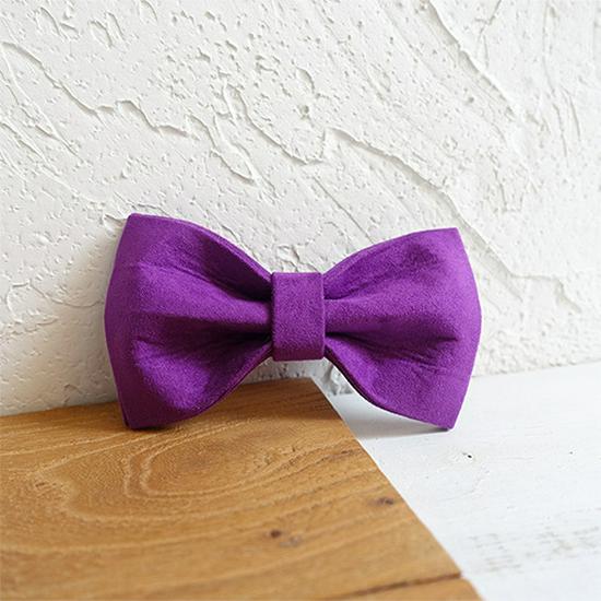 MUTTCO Solid Color Dog Collar with Bow Tie - UBT-029 XS