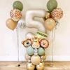 40pcs Jungle Retro Animal Balloon Set Lion Giraffe Balloon 1-9 Birthday Decoration Anniversary Jungle Theme Party Decoration
