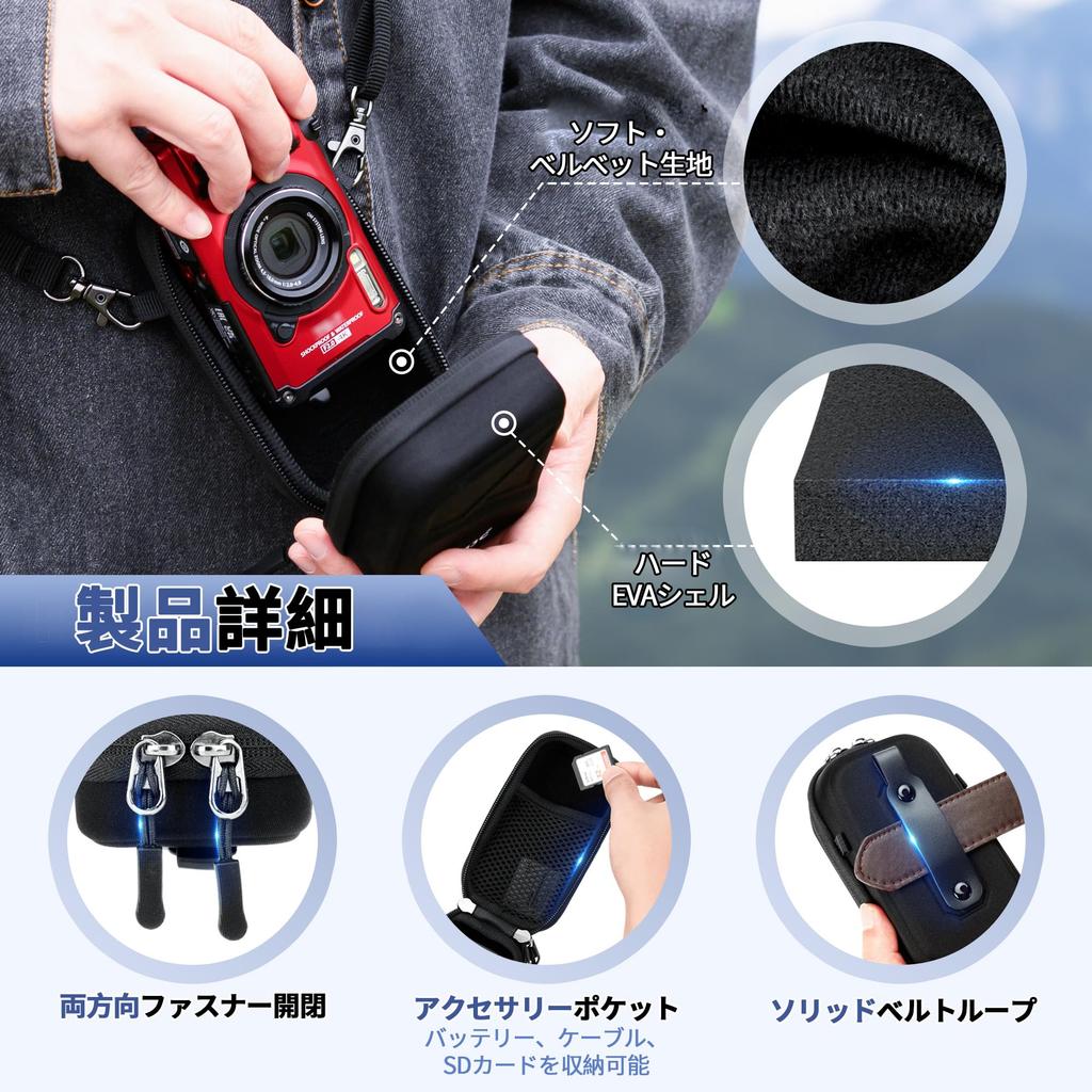 JJC Camera Case Compatible with Olympus Compatible with Ricoh GRIII GRIII HDF GRIIIx GRIIIx HDF Sony RX100VII RX100VI II Canon G7X MARK III II