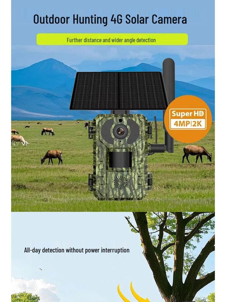 4G Solare Außen Wildtier-Überwachungskamera mit Infrarot-Nachtsicht