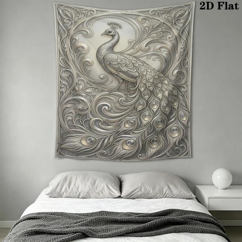 Peacock Wall Tapestry Aesthetic Wall Hanging Printed Fabric Blanket Decorative Tapestries for Bedroom Living Room Home Decor