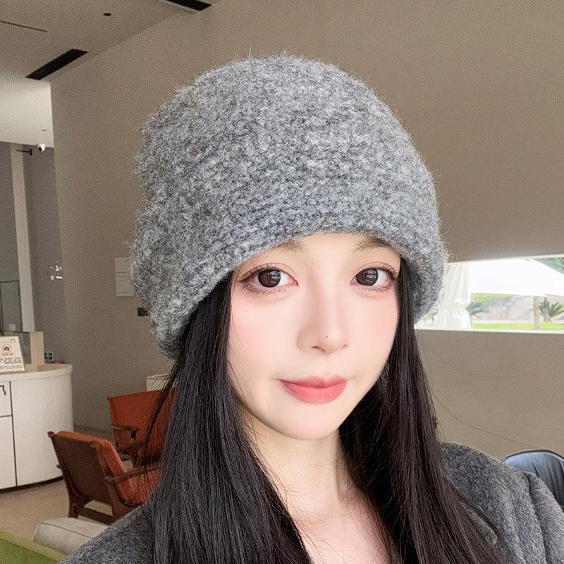 

Warm Knitted Hats for Women Woolen Hats Versatile Ear Protection Hats Baotou Melon Caps for Men Casual Cold Hats for Couples Trendy M（56-58cm）