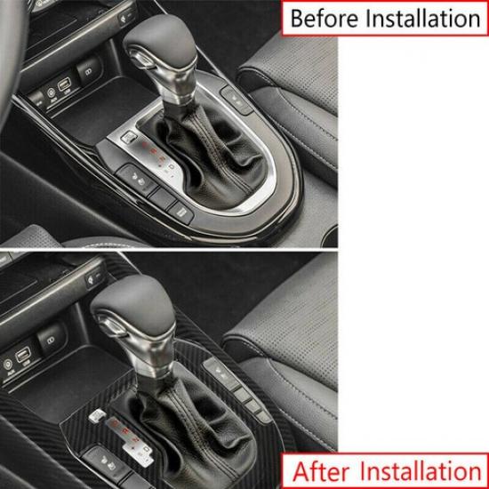 Carbon Fiber Gear Shift Box Panel Cover Trim For Kia K3 Forte Cerato 2019-2022