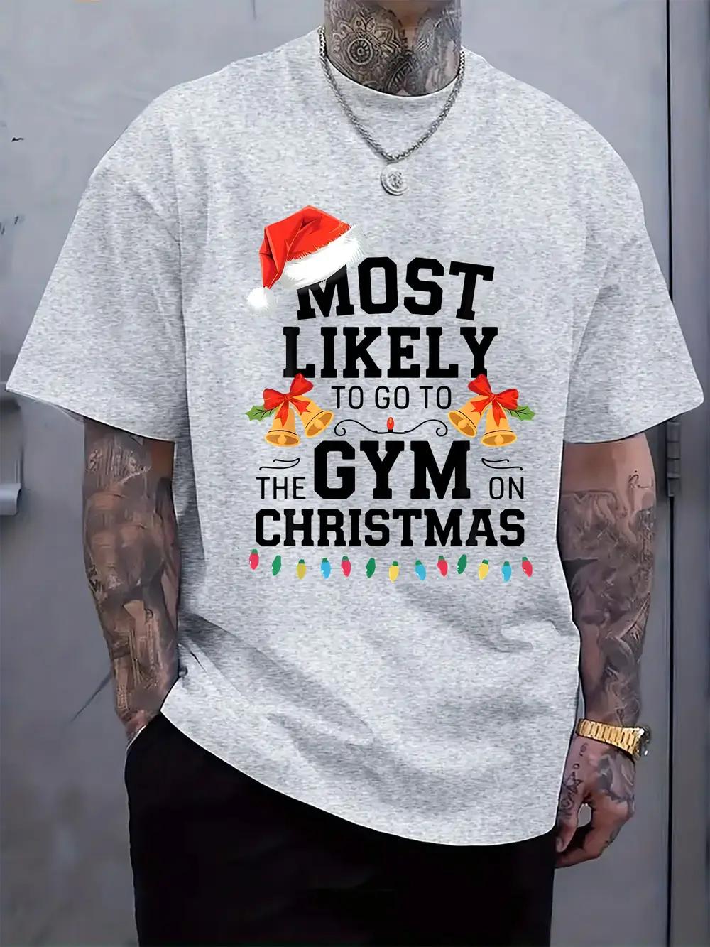 Christmas Gym Graphic T-shirt - Most Likely to Go to the Gym on Christmas Design XXL