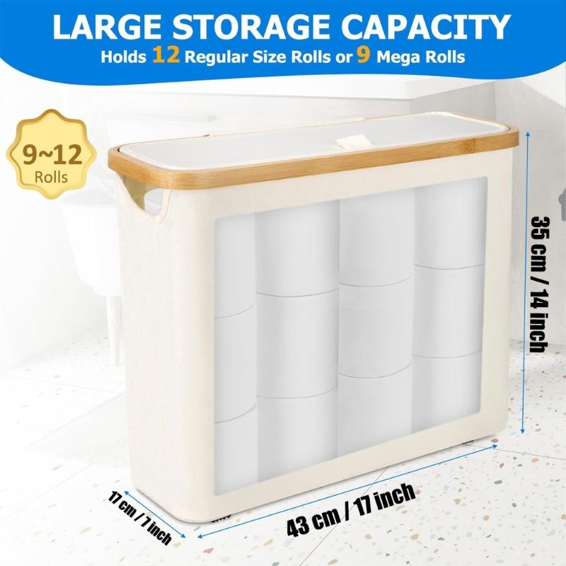 Oxford Cloth Toilet Paper Dispenser Box For Small Spaces Space Saving Bathroom Tissue Holder With Lid
