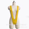 Men's V-Neck One-Piece Lingerie Bodysuit with Straps and Thong Bottom, Stretchy Costume for Men