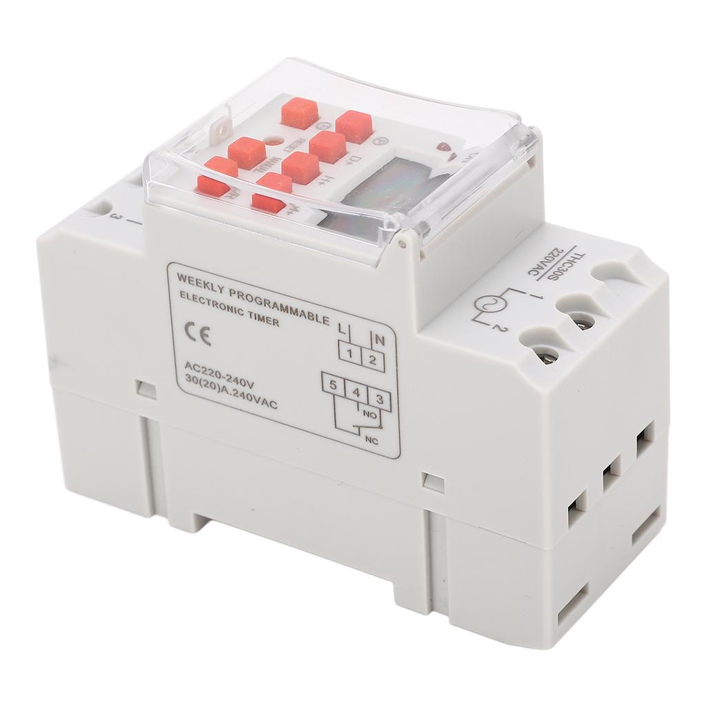 Digital Timer Switch 1 Second Timing 168 Hour 20 On Off LCD Display Programmable Timer Switch for Appliance AC 220‑240V