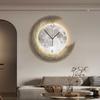 Luxury LED Light Wall Clock Dining Room Living Moon The Earth Modelling Silent Movement Bedroom Clock Wall Decoration Home Gifts