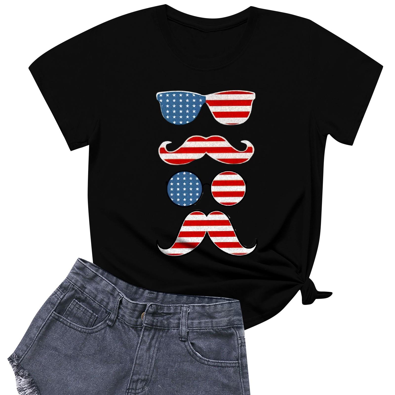 

Женские модные повседневные пуловеры с короткими рукавами и круглым вырезом с принтом L чёрный