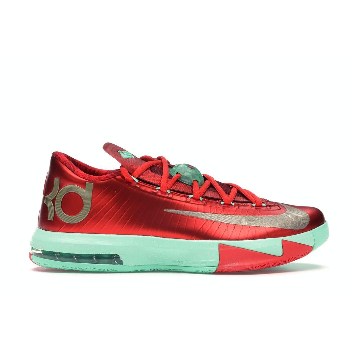 

Мужские кроссовки Nike KD 6 Christmas Red Light-Crimson Metallic-Gold-Green-Glow 599424-601