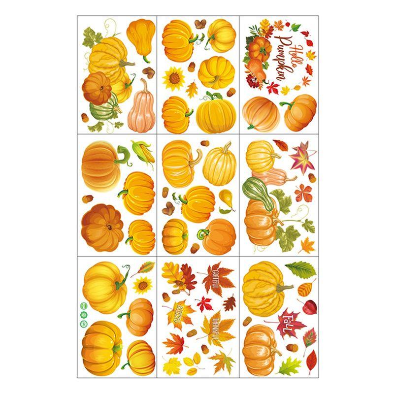 

A44Z-Thanksgiving Glass Stickers Decoration Thanksgiving Decoration Stickers Double-Sided Printing