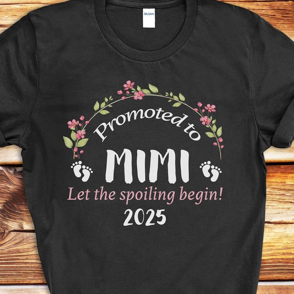 Promoted To Mimi Est 2025 Shirt - Grandma Mom Gift for New Grandparent Unisex T-Shirt M