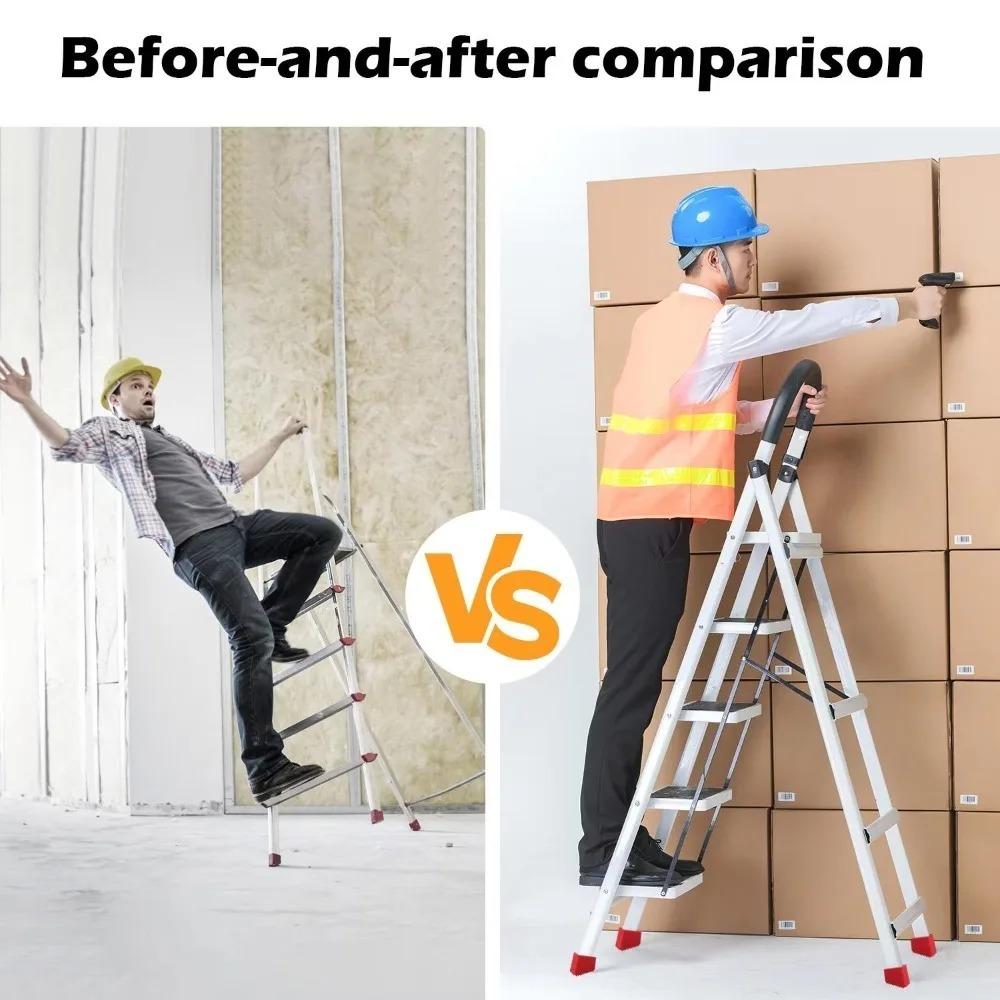 8/1PCS Replacement Ladder Leg Protector Covers Non-slip Step Ladder Feet Covers Household Red Black TPR Insulating Foot Sleeves