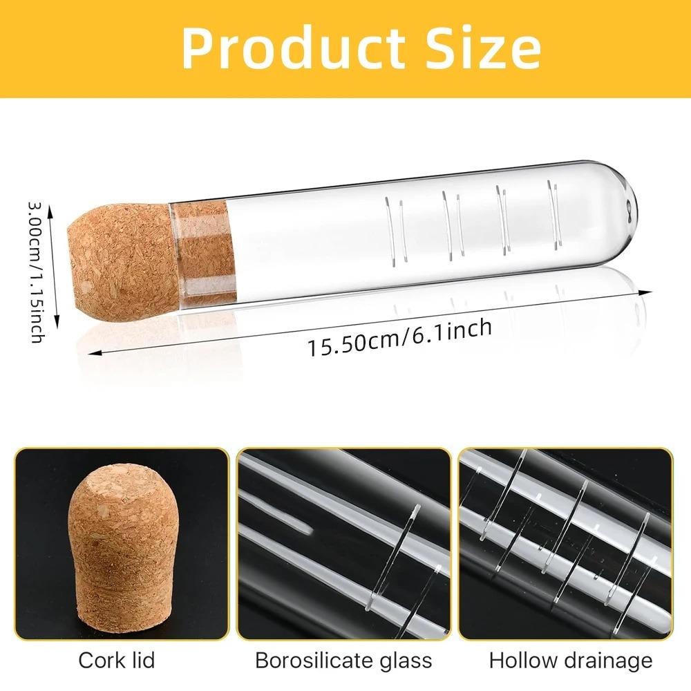 Creative Tea InfuserClear Filter Glass Tube Tea Strainer with Cork Lid Reusable Brewing Test Tube Kitchen Tools