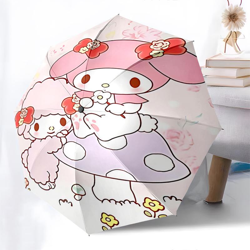 1pc My Melody Mushroom Automatic Opening/Closing Umbrella - Portable Folding Design with Iron Frame - Outdoor for Fans, Travelers, Everyday Use - Perf