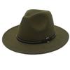 European And American Style Big-Brimmed Top Hat, Metal Ring, Rivet, Belt Accessories, Felt Hat, Light Top Fedora Hat, Foreign Trade Monochrome Hat