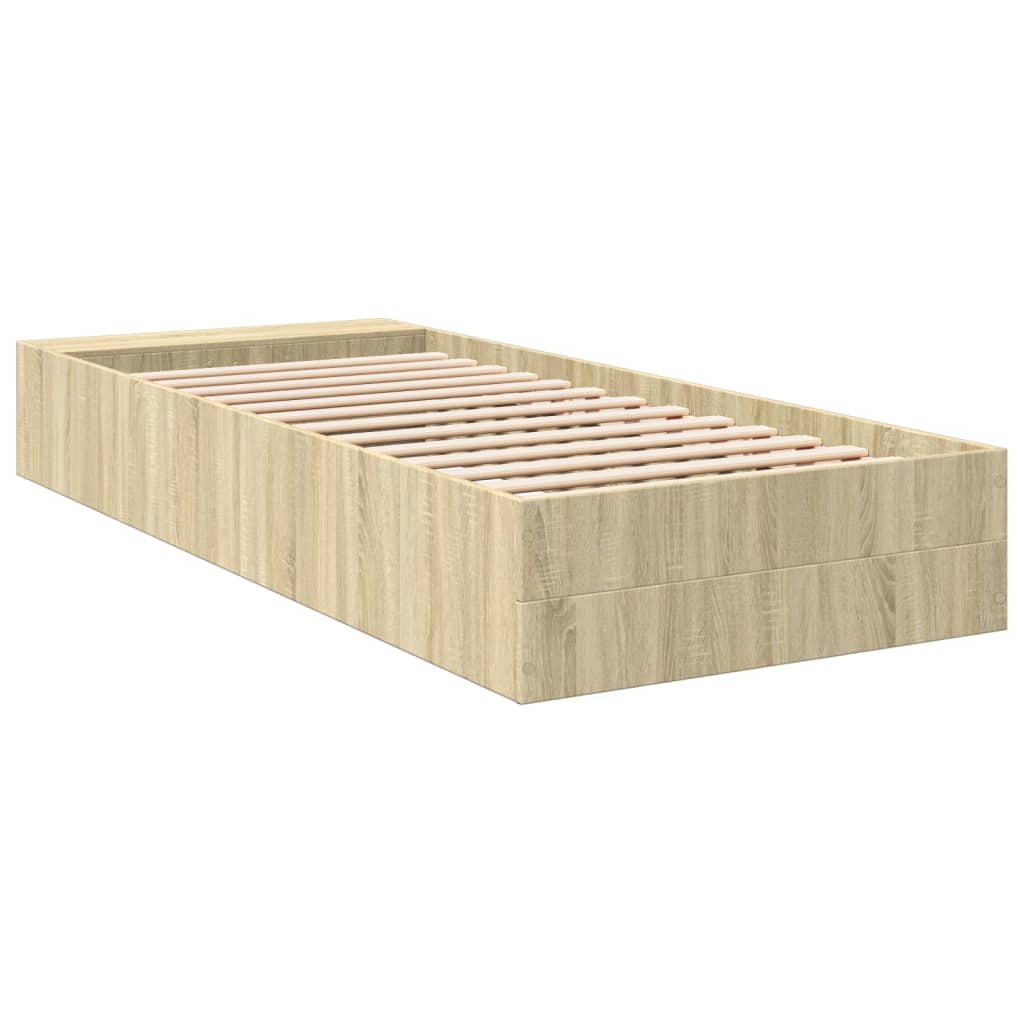 Bed Frame Sonoma Oak 75 x 190 cm Particleboard