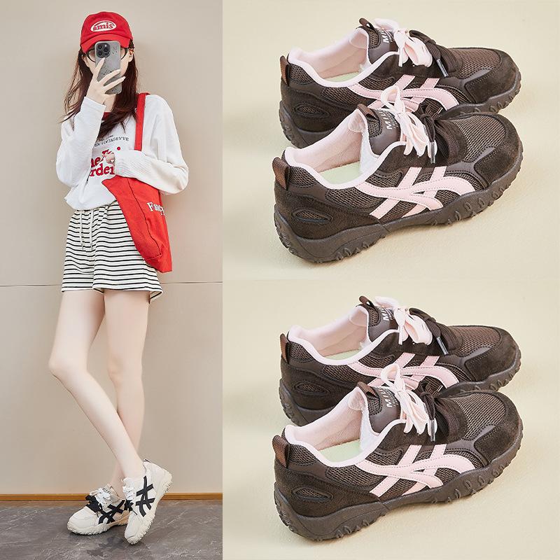 Casual Dad Sneakers for Women Comfortable Chunky Platform Running Shoes Non-Slip Lace-Up Breathable Walking Shoes Women's Workout Tennis Sneakers