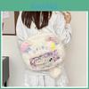 Plush Cat Shoulder Bag With Transparent Compartment For Daily Casual Use