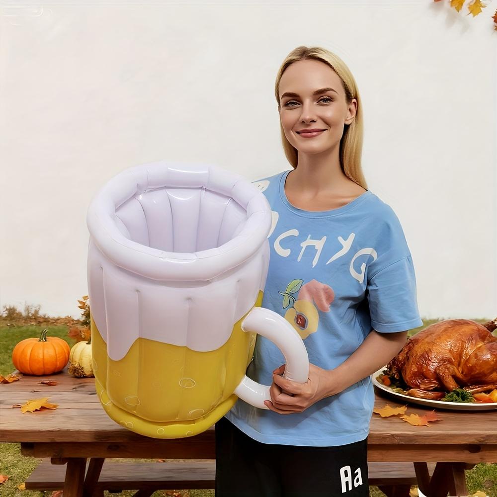 Copo de Cerveja Inflável Festa Refrescador de Bebidas + 1 Bomba de Ar Grande, Caixa Refrigeradora de Bebidas de Cerveja Balde de Gelo, Especialmente Adequado para Reuniões