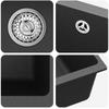 Black Kitchen Sink 430 X 460 Mm Made of 80percent  Quartz and 20percent  Resin