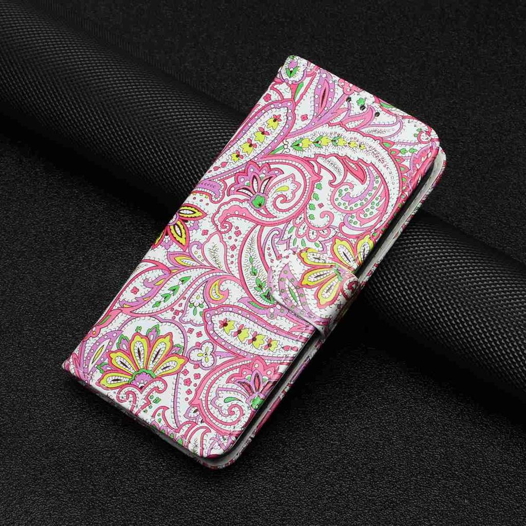 Abstract Flower Pattern Shockproof Card Slots PU Leather Wallet Case for iPhone,Samsung,Huawei,Xiaomi,Moto,Tecno,Google,Nokia,Oppo,ZTE,Blackview...