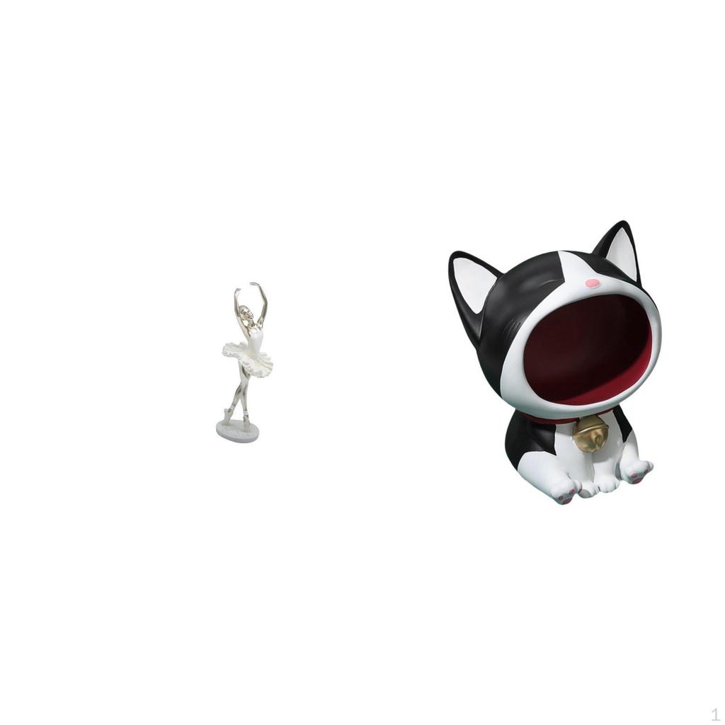 Elegant Dancing Cat Figurine Modern Art Sculpture Creative Desktop Ornament for Bedroom Office