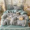 Korean Style Lace Skin-Friendly Double Layer Gauze Printed Bedding Set - Three or Four Pieces 