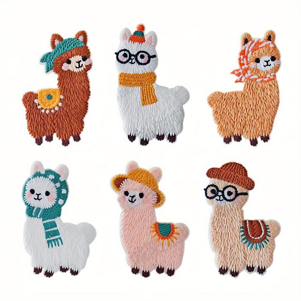 Adesivi in Stoffa Ricamati con Alpaca Cartone Animato Carino Adesivi Decorativi, Molto Adatti per Vestiti, Scarpe, Cappelli, Cappotti, Sciarpe, Decorazione di Zaini