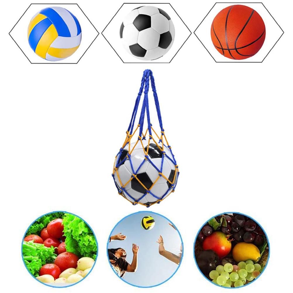 2PCS Basketball Carrying Net Bag Mesh Balls Bag Practical Portable Hand Made Football Net Bag for