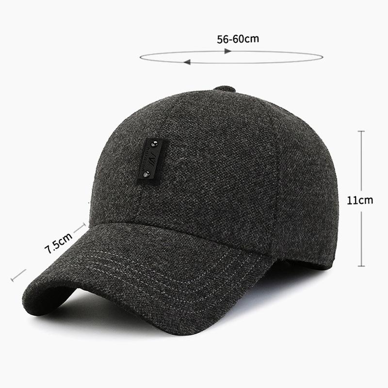 Podzim Zima Pánská čepice Velvet Silná Baseballová čepice Outdoorové sporty Ochrana sluchu Bavlněná čepice Peak