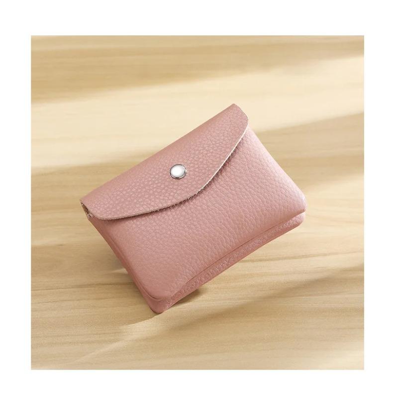 Einfache Kurze Leder-Münzbörsen Kartenhalter Tasche Etui Tragbar Retro Rindsleder Kleine Geldbörse für Männer Frauen Kopfhörertasche