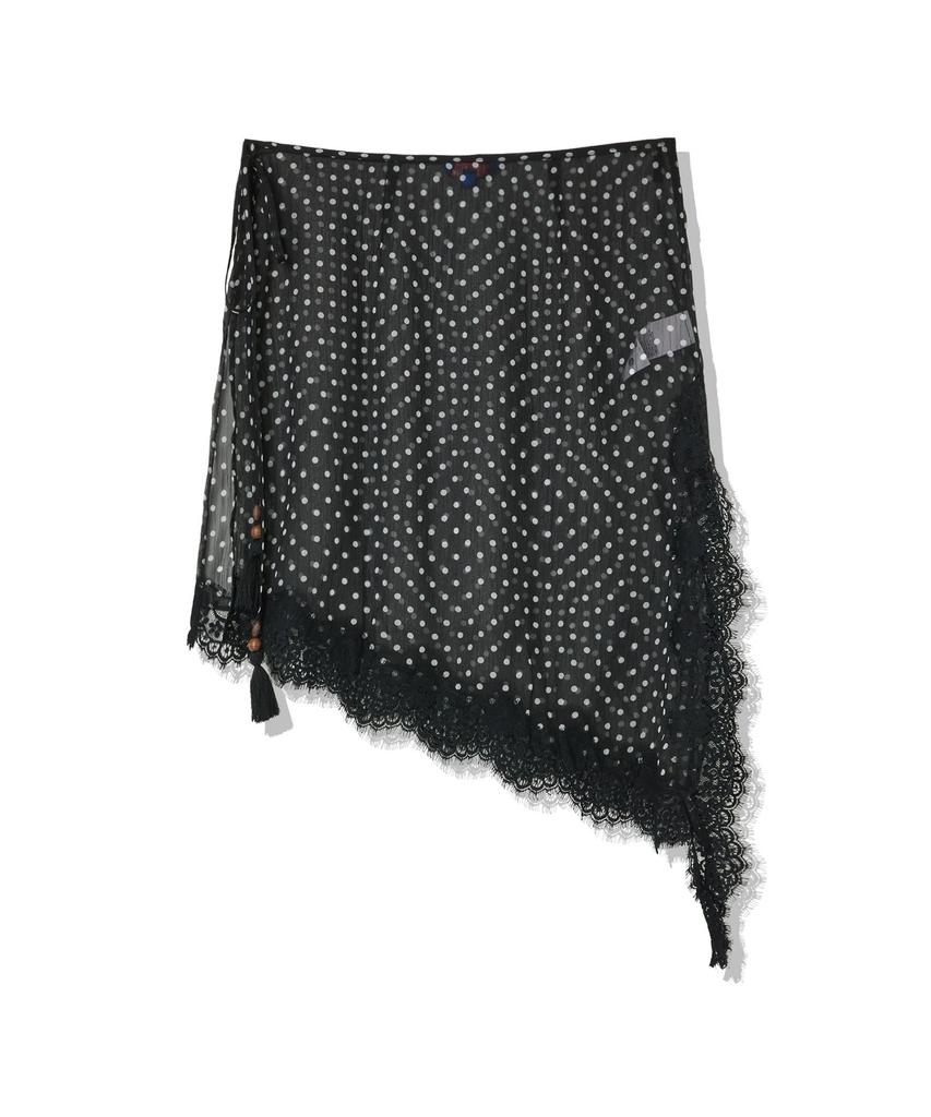 Penfield Dot Lace Layered Wrap Skirt Black_Fs7Ws03F