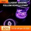 Interior Stickers For Renault Megane 1 Scenic Logan Laguna Espace Symbol Clio 4 RS Dacia ZOE Koleos 1/2pcs Car Luminous Coaster